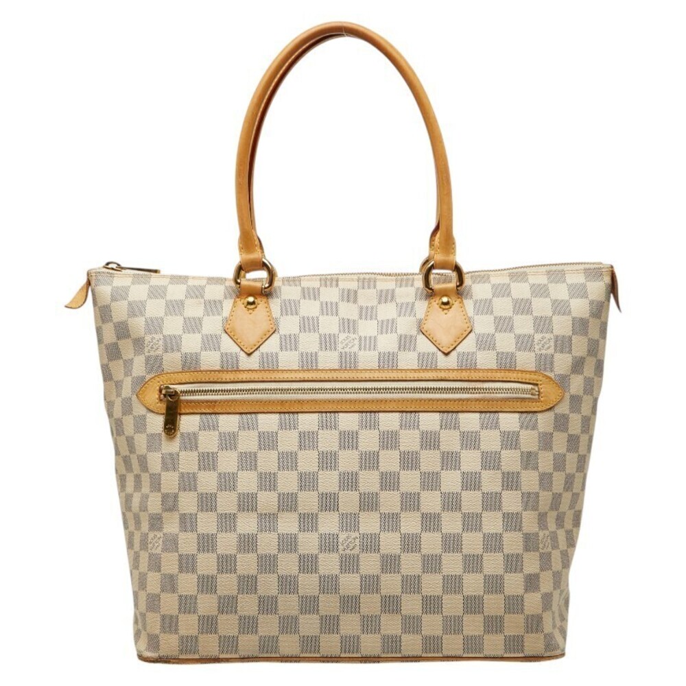 Louis Vuitton Damier Azur White Saleya Tote Bag White Leather